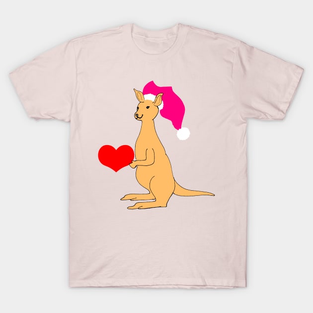 Cute Valentines Kangaroo with red heart Australian animal lover T-Shirt by Artstastic